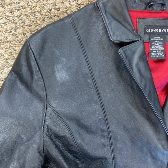 Vintage George Long Line Genuine Leather Jacket - Picture 6 of 7